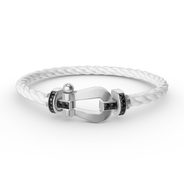 [Elowen Jewels]FORCE LARGE HORSESHOE BLACK DIAMOND BRACELET SILVER