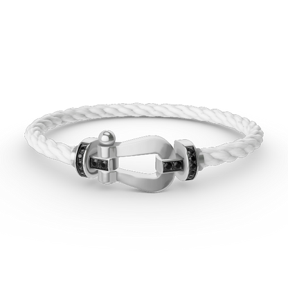 [Elowen Jewels]FORCE LARGE HORSESHOE BLACK DIAMOND BRACELET SILVER