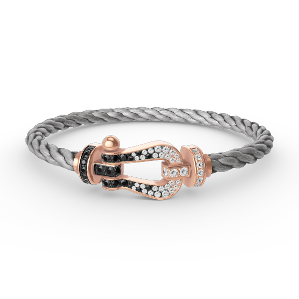 [Elowen Jewels]FORCE LARGE HORSESHOE BLACK WHITE DIAMOND BRACELET ROSE GOLD