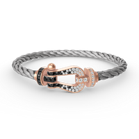 [Elowen Jewel]FORCE LARGE HORSESHOE BLACK WHITE DIAMOND BRACELET ROSE GOLD