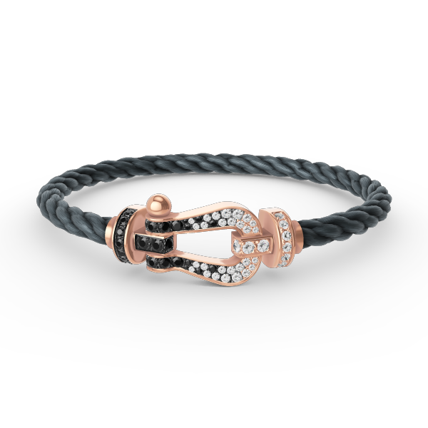 [Elowen Jewels]FORCE LARGE HORSESHOE BLACK WHITE DIAMOND BRACELET ROSE GOLD