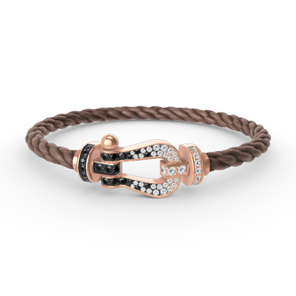 [Elowen Jewels]FORCE LARGE HORSESHOE BLACK WHITE DIAMOND BRACELET ROSE GOLD