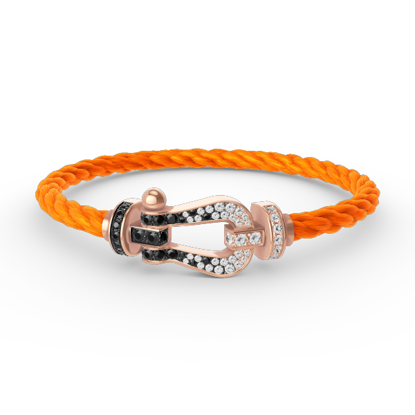 [Elowen Jewels]FORCE LARGE HORSESHOE BLACK WHITE DIAMOND BRACELET ROSE GOLD
