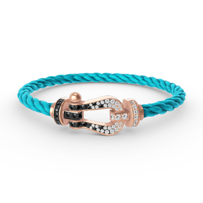 [Elowen Jewels]FORCE LARGE HORSESHOE BLACK WHITE DIAMOND BRACELET ROSE GOLD