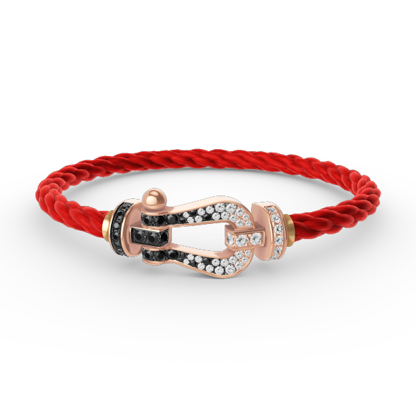 [Elowen Jewels]FORCE LARGE HORSESHOE BLACK WHITE DIAMOND BRACELET ROSE GOLD