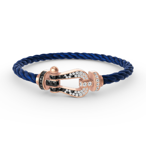 [Elowen Jewels]FORCE LARGE HORSESHOE BLACK WHITE DIAMOND BRACELET ROSE GOLD