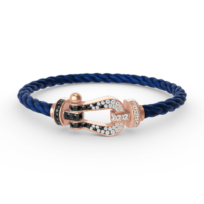 [Elowen Jewels]FORCE LARGE HORSESHOE BLACK WHITE DIAMOND BRACELET ROSE GOLD