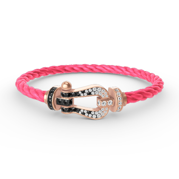 [Elowen Jewels]FORCE LARGE HORSESHOE BLACK WHITE DIAMOND BRACELET ROSE GOLD