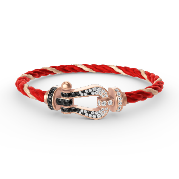 [Elowen Jewels]FORCE LARGE HORSESHOE BLACK WHITE DIAMOND BRACELET ROSE GOLD