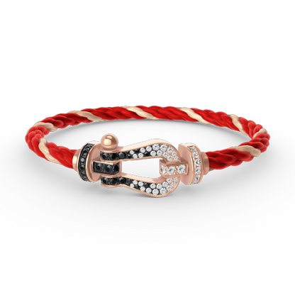[Elowen Jewels]FORCE LARGE HORSESHOE BLACK WHITE DIAMOND BRACELET ROSE GOLD