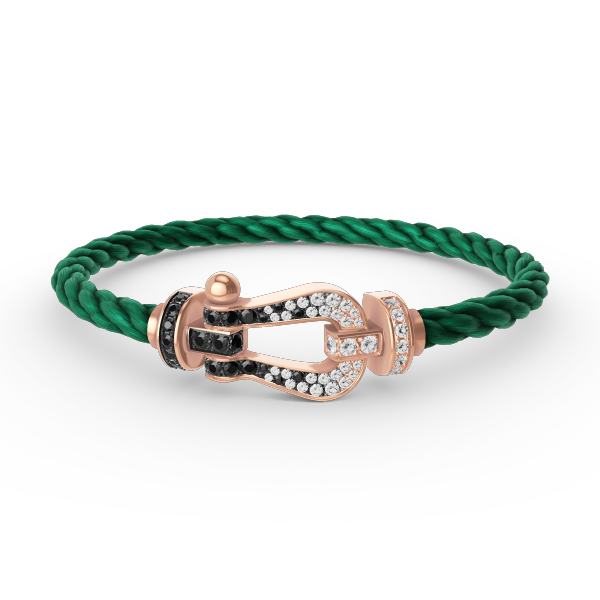 [Elowen Jewels]FORCE LARGE HORSESHOE BLACK WHITE DIAMOND BRACELET ROSE GOLD