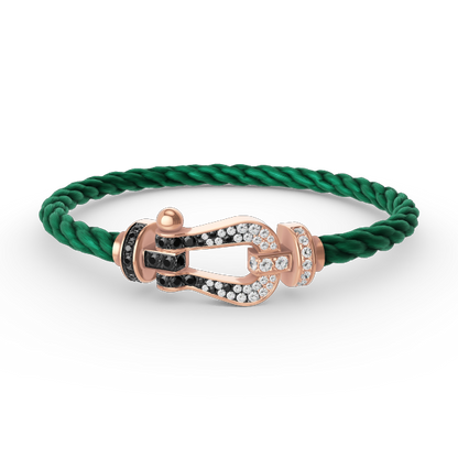 [Elowen Jewels]FORCE LARGE HORSESHOE BLACK WHITE DIAMOND BRACELET ROSE GOLD