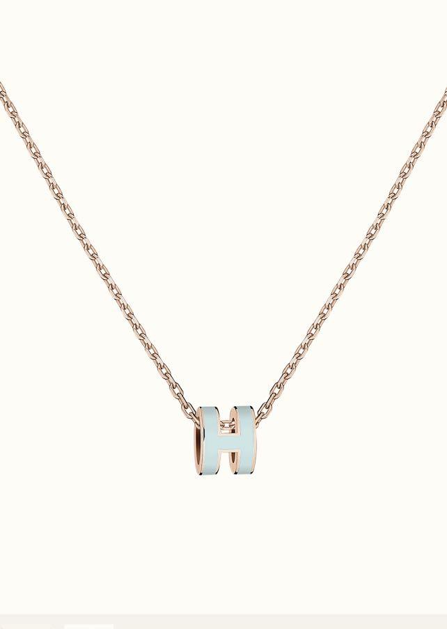 [Elowen Jewels]POP H LIGHT BLUE NECKLACE
