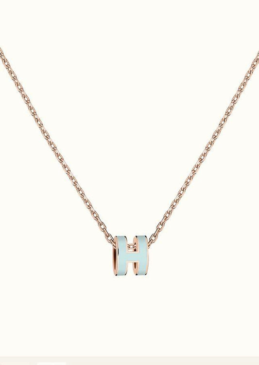 [Elowen Jewels]POP H LIGHT BLUE NECKLACE