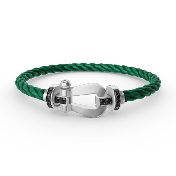 [Elowen Jewels]FORCE LARGE HORSESHOE BLACK DIAMOND BRACELET SILVER