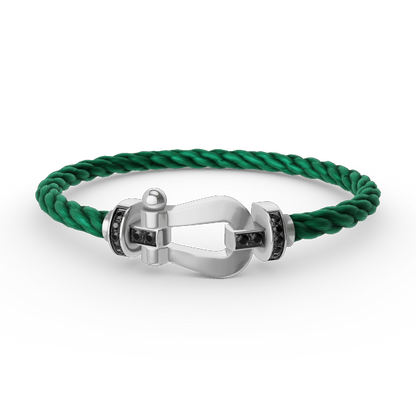 [Elowen Jewels]FORCE LARGE HORSESHOE BLACK DIAMOND BRACELET SILVER