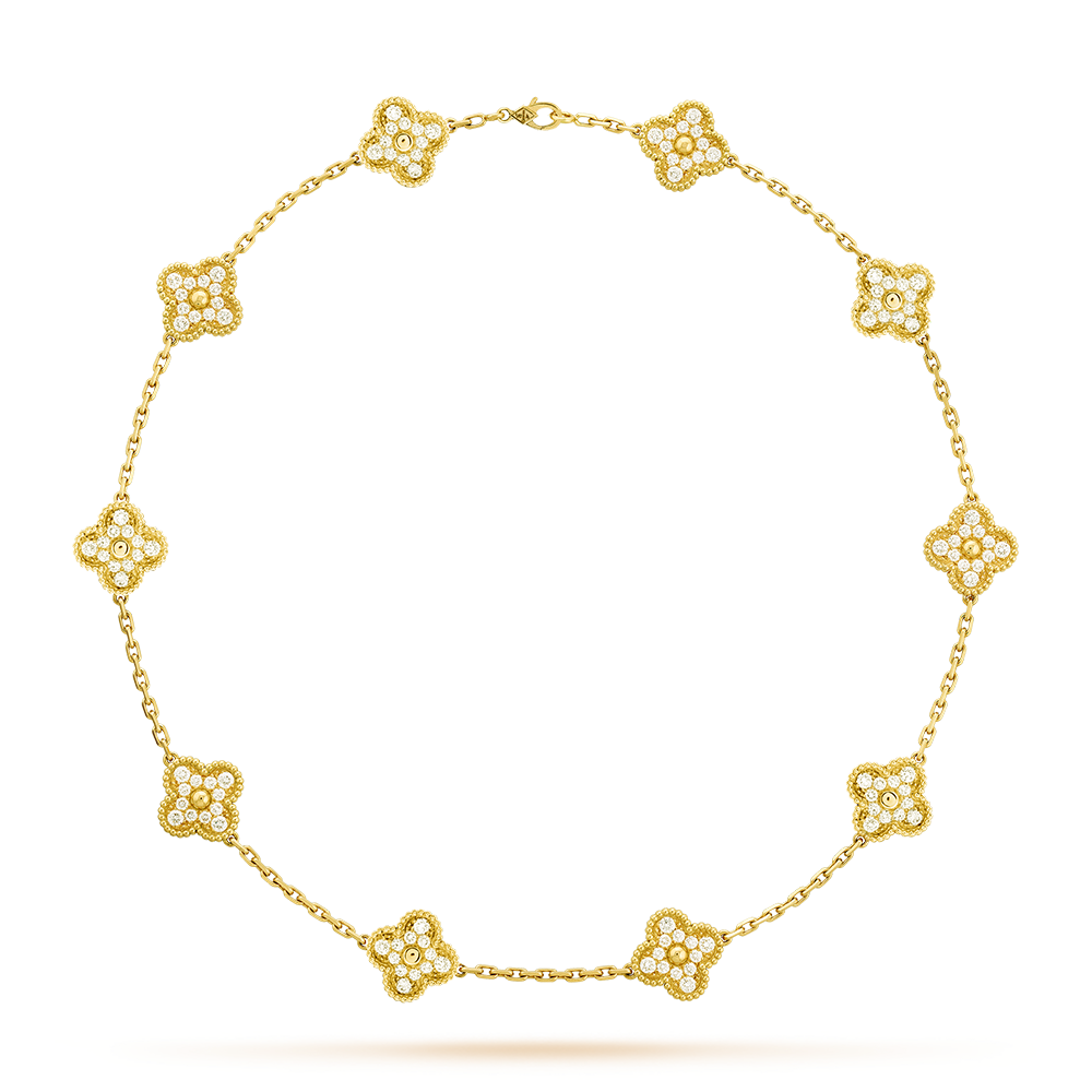 [Elowen Jewels]CLOVER 10 MOTIFS DIAMOND NECKLACE