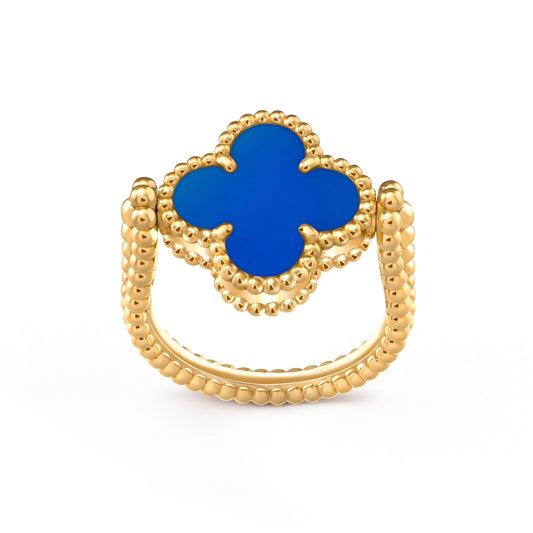 [Elowen Jewels]CLOVER RIVERSIBLE BLUE AGATE RING
