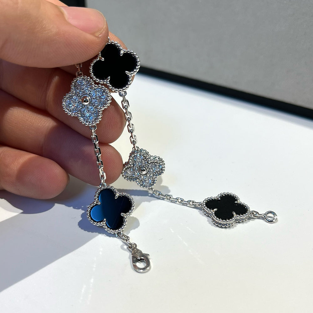[Elowen Jewels] CLOVER 5 MOTIF ONYXS BRACELET COLLECTION