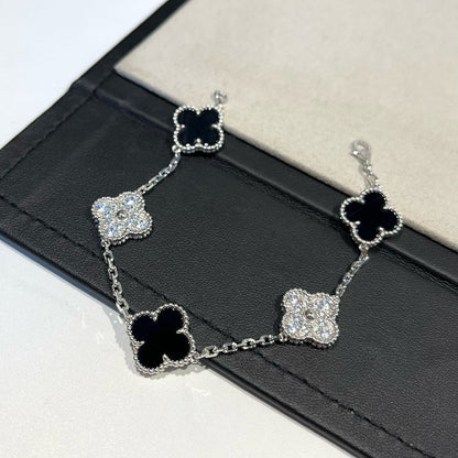 [Elowen Jewels] CLOVER 5 MOTIF ONYXS BRACELET COLLECTION