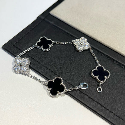 [Elowen Jewels] CLOVER 5 MOTIF ONYXS BRACELET COLLECTION
