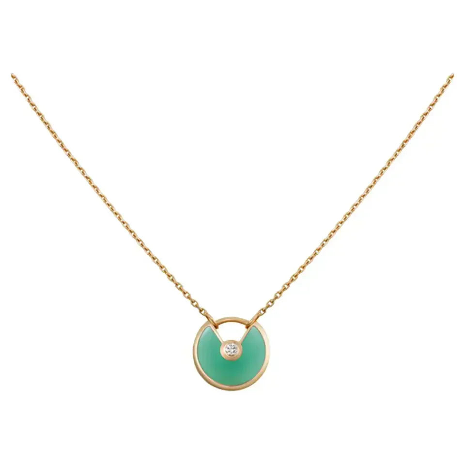 [Elowen Jewels]AMULETTE GOLD MALACHITE NECKLACE