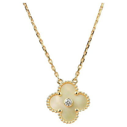 [Elowen Jewels]CLOVER 15MM DIAMOND GOLD MOTHER OF PEARL NECKLACE