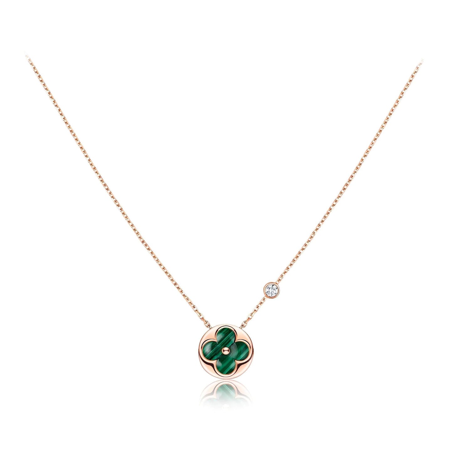 [Elowen Jewels]SUN PEDANT PINK GOLD 1 DIAMOND NECKLACE