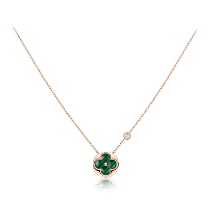[Elowen Jewels]SUN PEDANT PINK GOLD 1 DIAMOND NECKLACE