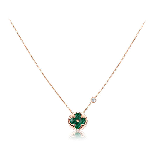 [Elowen Jewels]SUN PEDANT PINK GOLD 1 DIAMOND NECKLACE