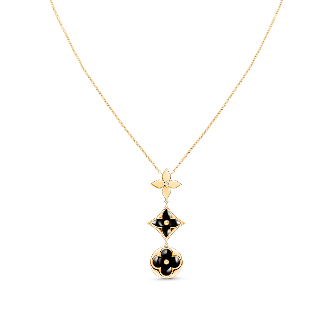 [Elowen Jewels]STAR AND SUN ONYX PINK GOLD NECKLACE