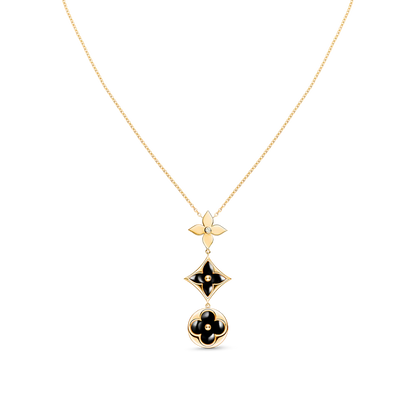[Elowen Jewels]STAR AND SUN ONYX PINK GOLD NECKLACE