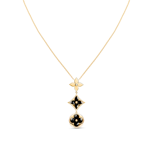 [Elowen Jewels]STAR AND SUN ONYX PINK GOLD NECKLACE