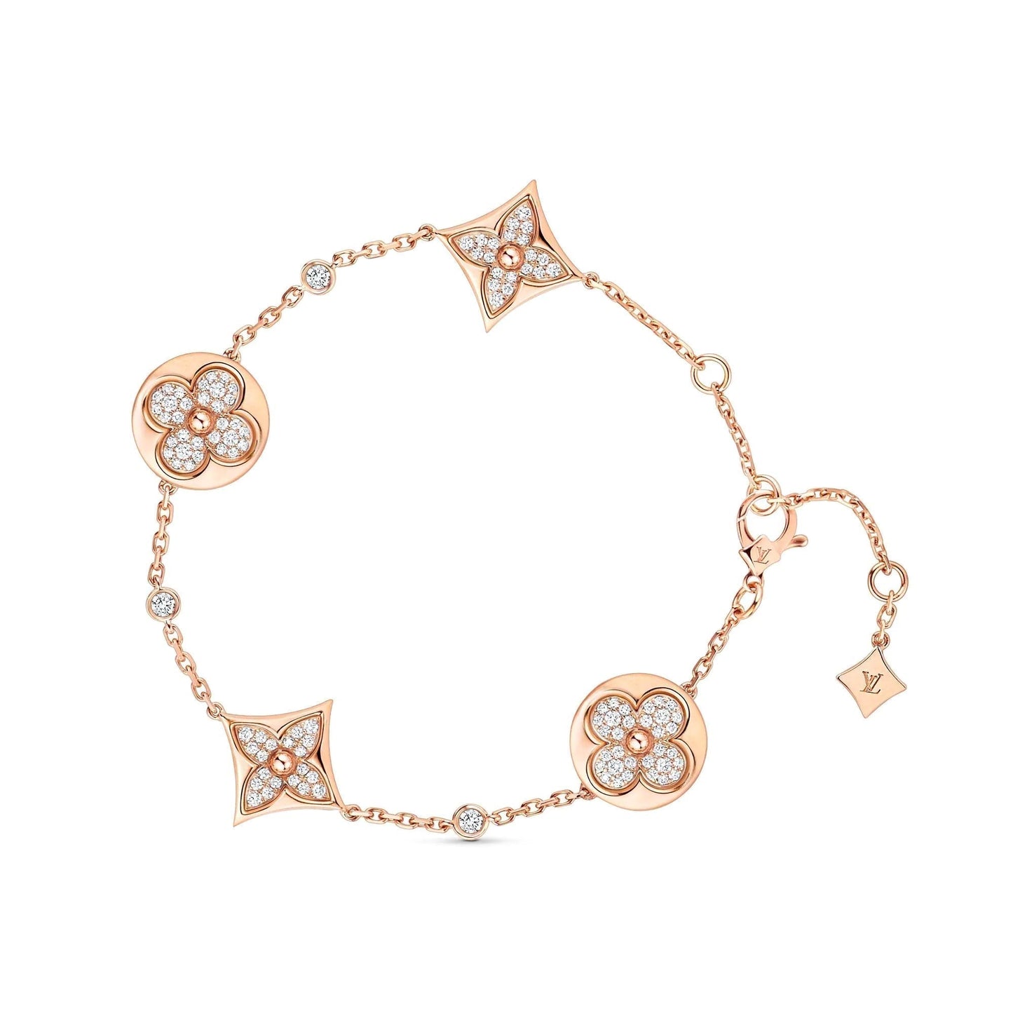 [Elowen Jewels]STAR AND SUN 4 MOTIFS GOLD DIAMONDS BRACELET