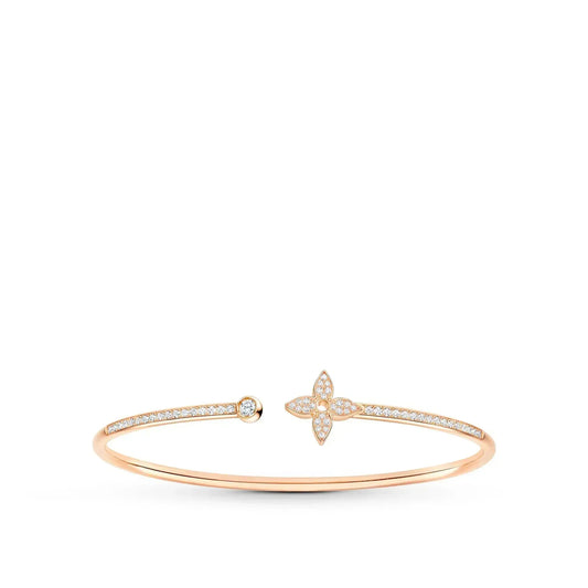 [Elowen Jewels]IDYLLE PINK GOLD OPEN BRACELET DIAMOND PAVED