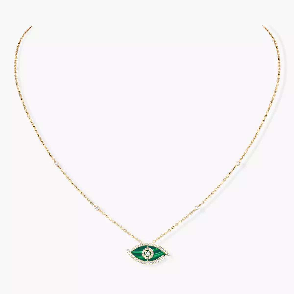 [Elowen Jewelry]Lucky Eye Diamond Necklace in Rose Gold and Turquoise
