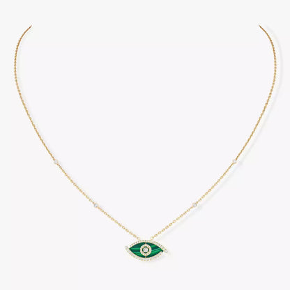 [Elowen Jewelry]Lucky Eye Diamond Necklace in Rose Gold and Turquoise