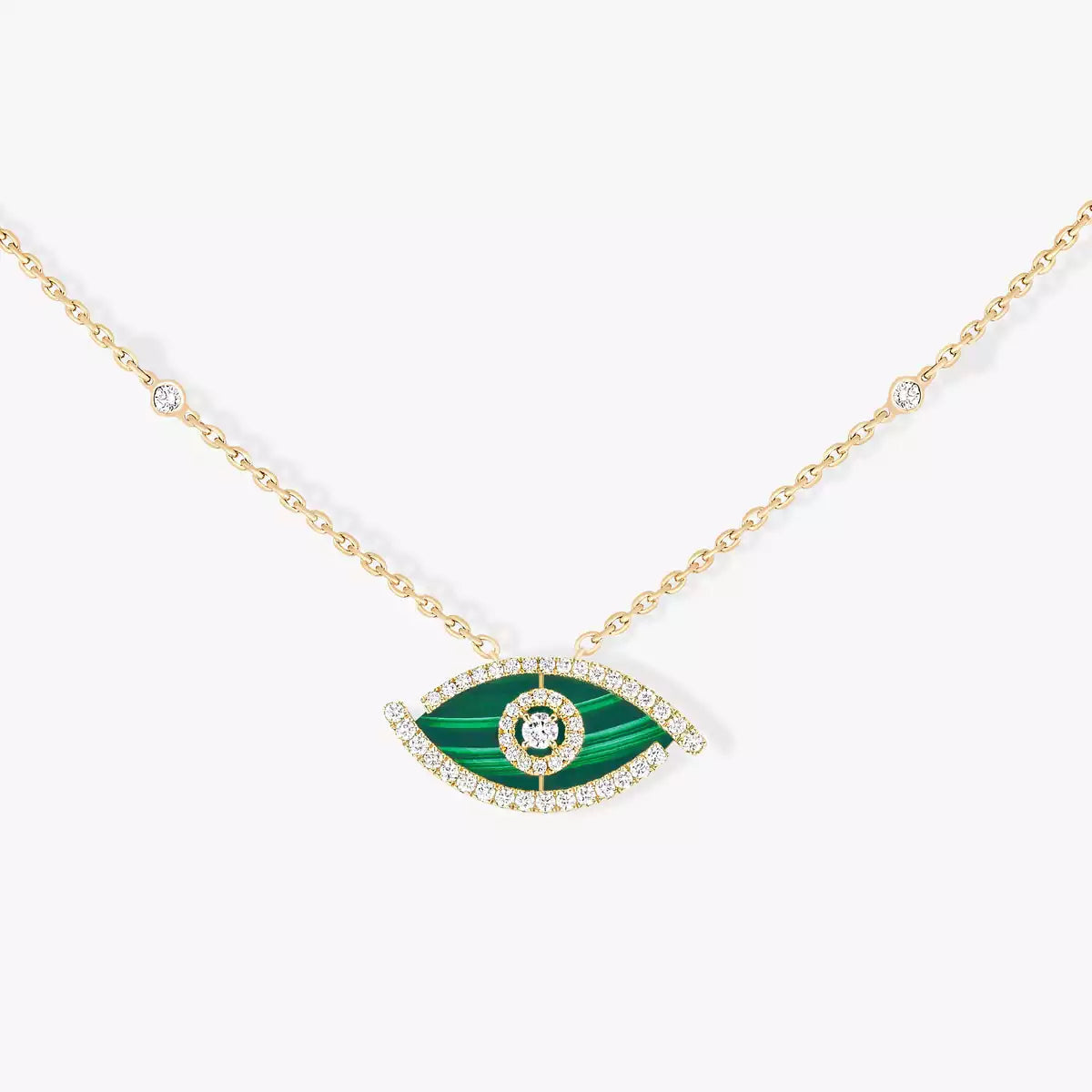 [Elowen Jewelry]Lucky Eye Diamond Necklace in Rose Gold and Turquoise