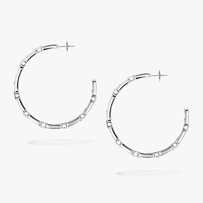 [Elowen Jewelry]Move Link Diamond Hoop Earrings