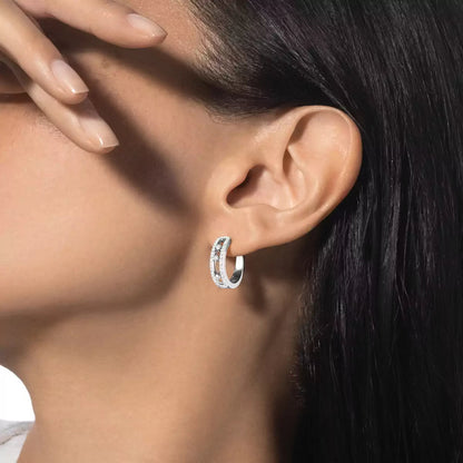 [Elowen Jewelry]Diamond Pave_ Hoop Earrings Move