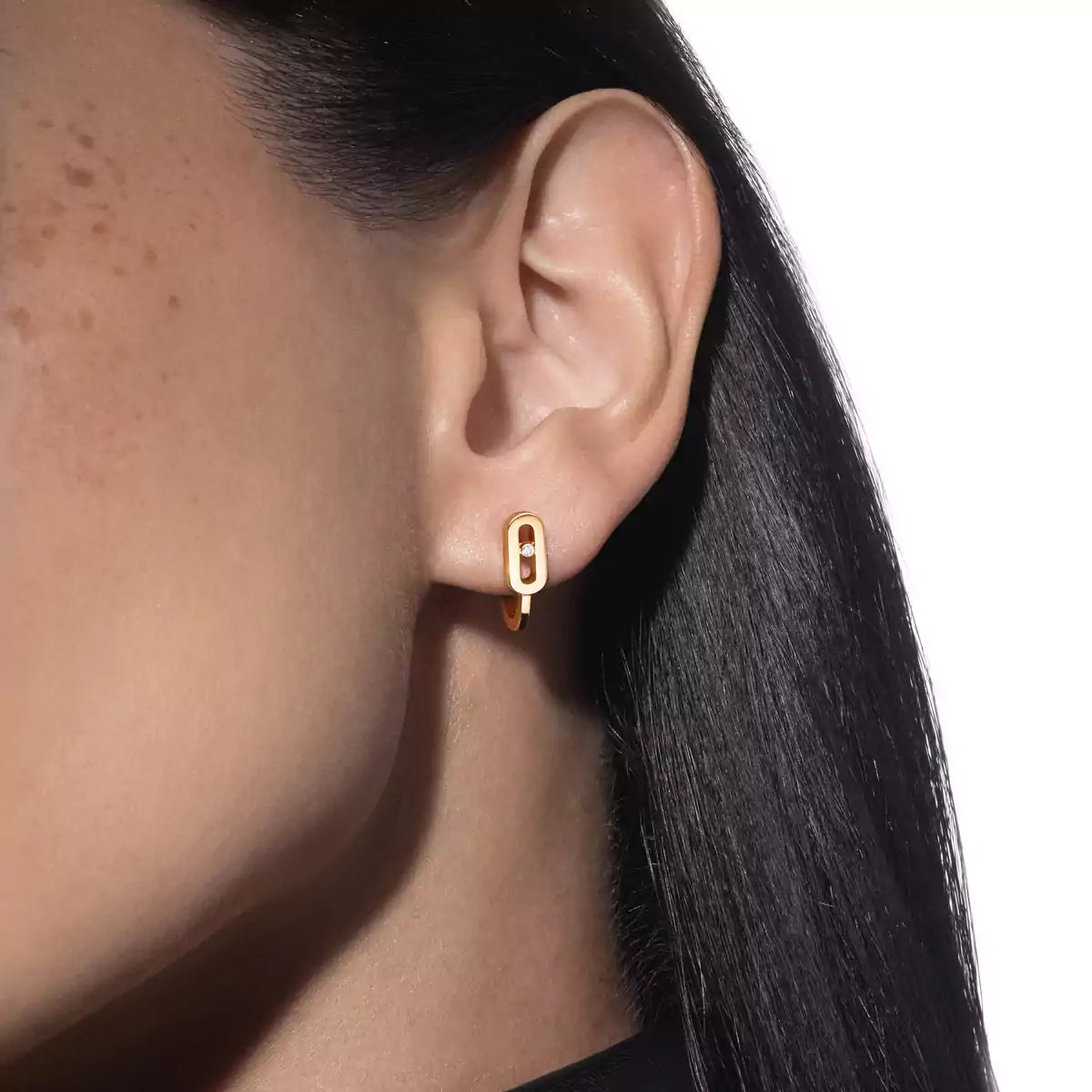 [Elowen Jewelry]Diamond Mini Hoop Earrings Move Classique