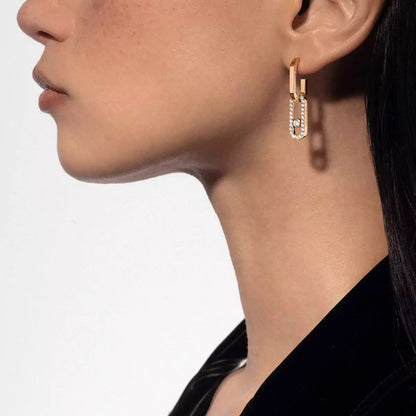 [Elowen Jewelry]Move Link Diamond Earrings