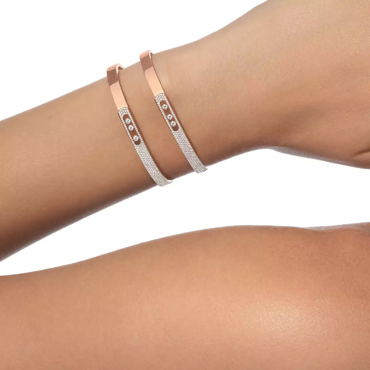 [Elowen Jewelry]Move Noa Rose Gold Pavé Diamond Bangle Bracelet
