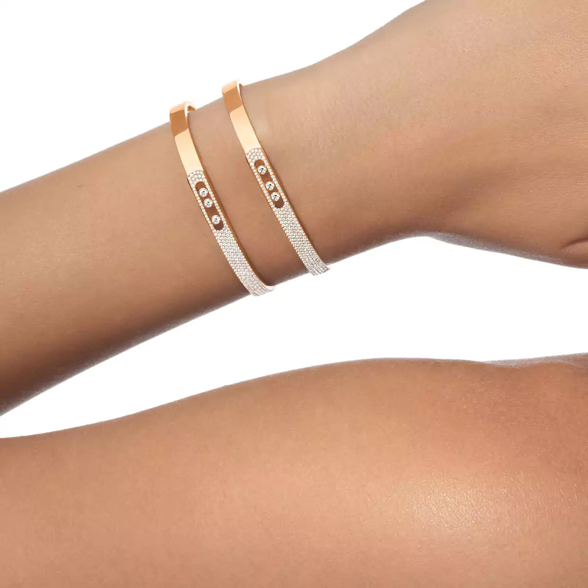 [Elowen Jewelry]Move Noa Rose Gold Pavé Diamond Bangle Bracelet