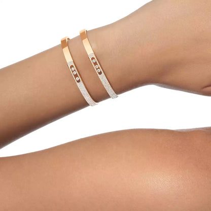 [Elowen Jewelry]Move Noa Rose Gold Pavé Diamond Bangle Bracelet