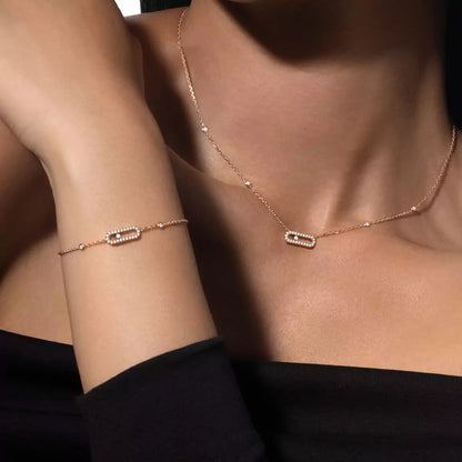 [Elowen Jewelry]Diamond Necklace Move Uno
