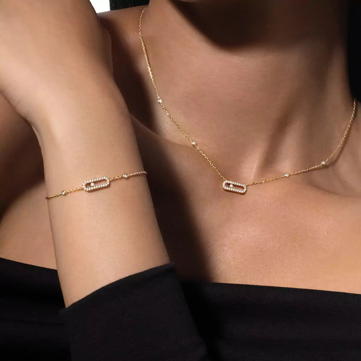 [Elowen Jewelry]Diamond Necklace Move Uno