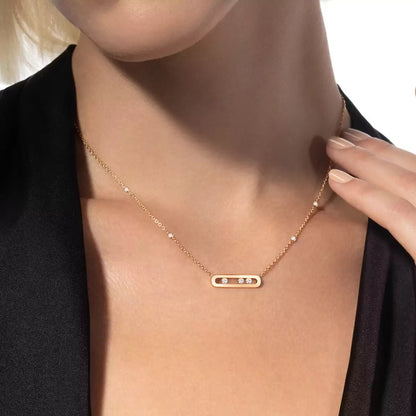 [Elowen Jewelry] Baby Move Gold Diamond Necklace