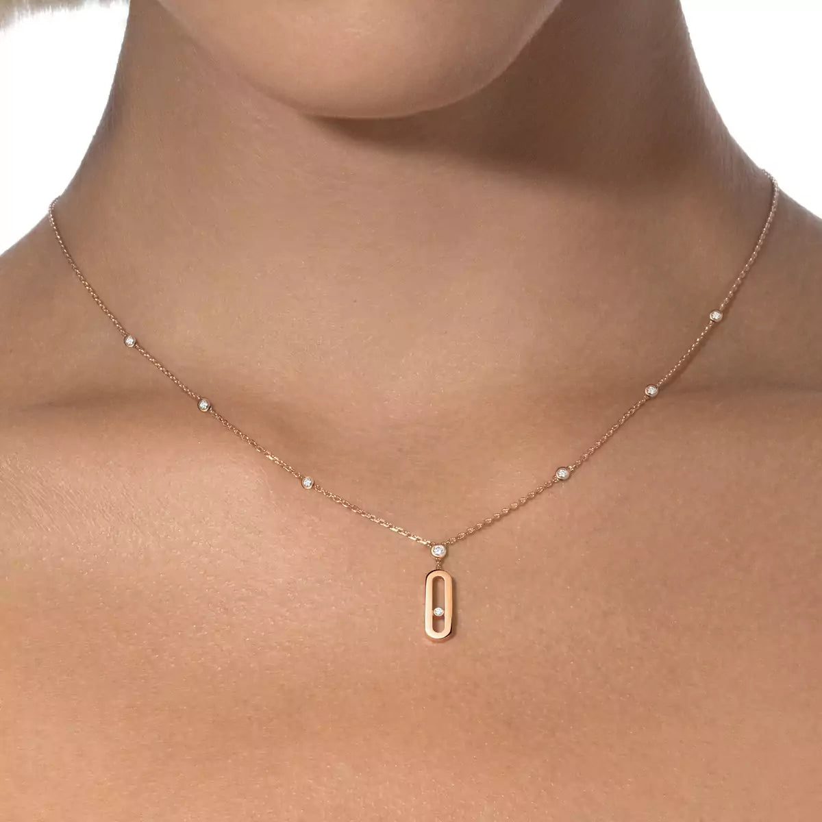 [Elowen Jewelry] Move Uno Gold Diamond Long Necklace