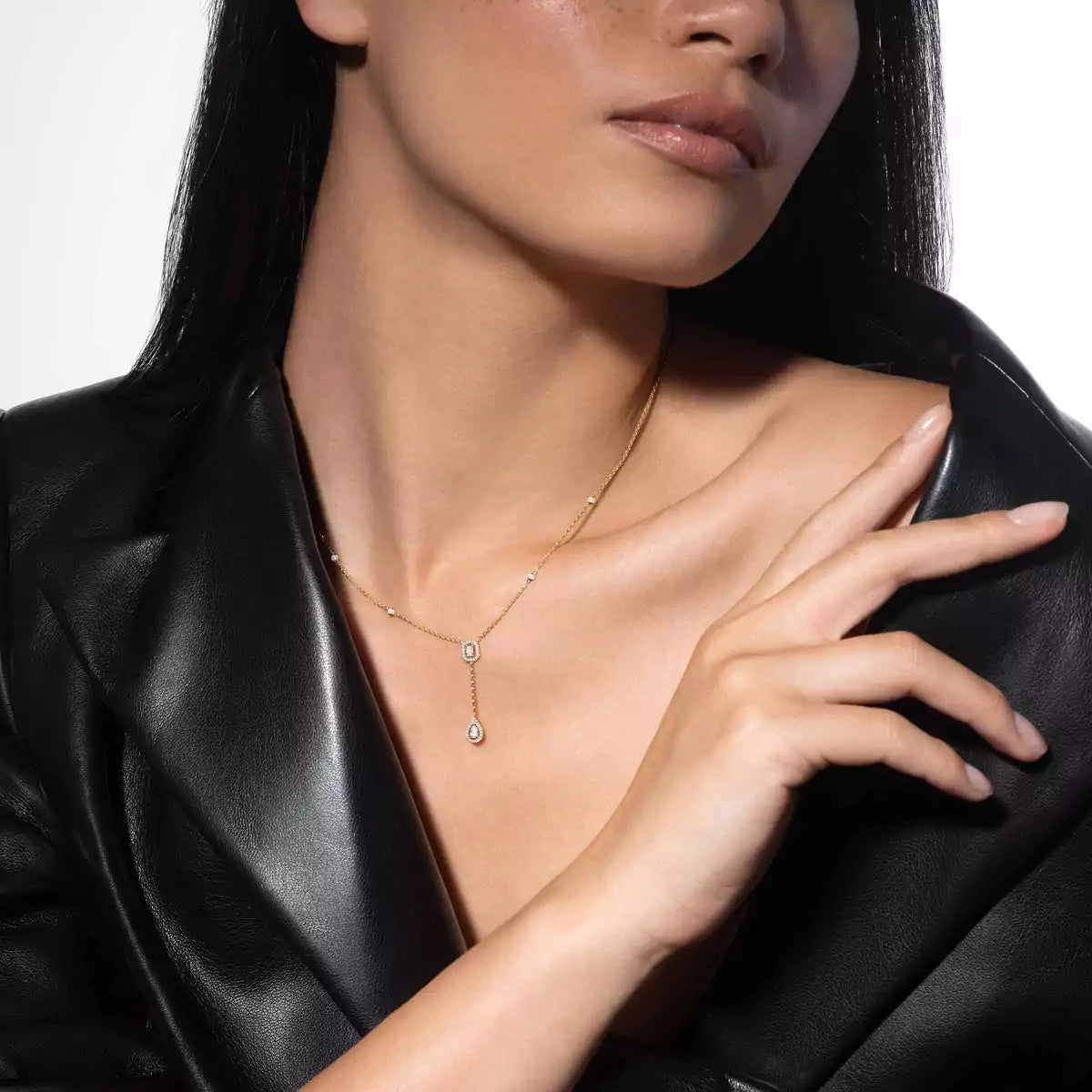 [Elowen Jewelry]Gold Diamond Tie Necklace